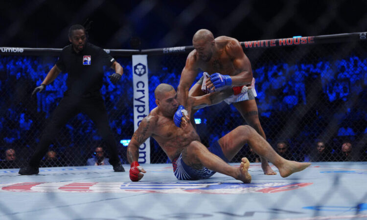 WASHINGTON, DC - June 14, 2026 : Alex Pereira and Ciryl Gane meet in the octagon for a 3-round bout at UFC Freedom 250 at The White House South Lawn on June 14, 2026 in Las Vegas, NV. (Photo by Louis Grasse/PXImages)